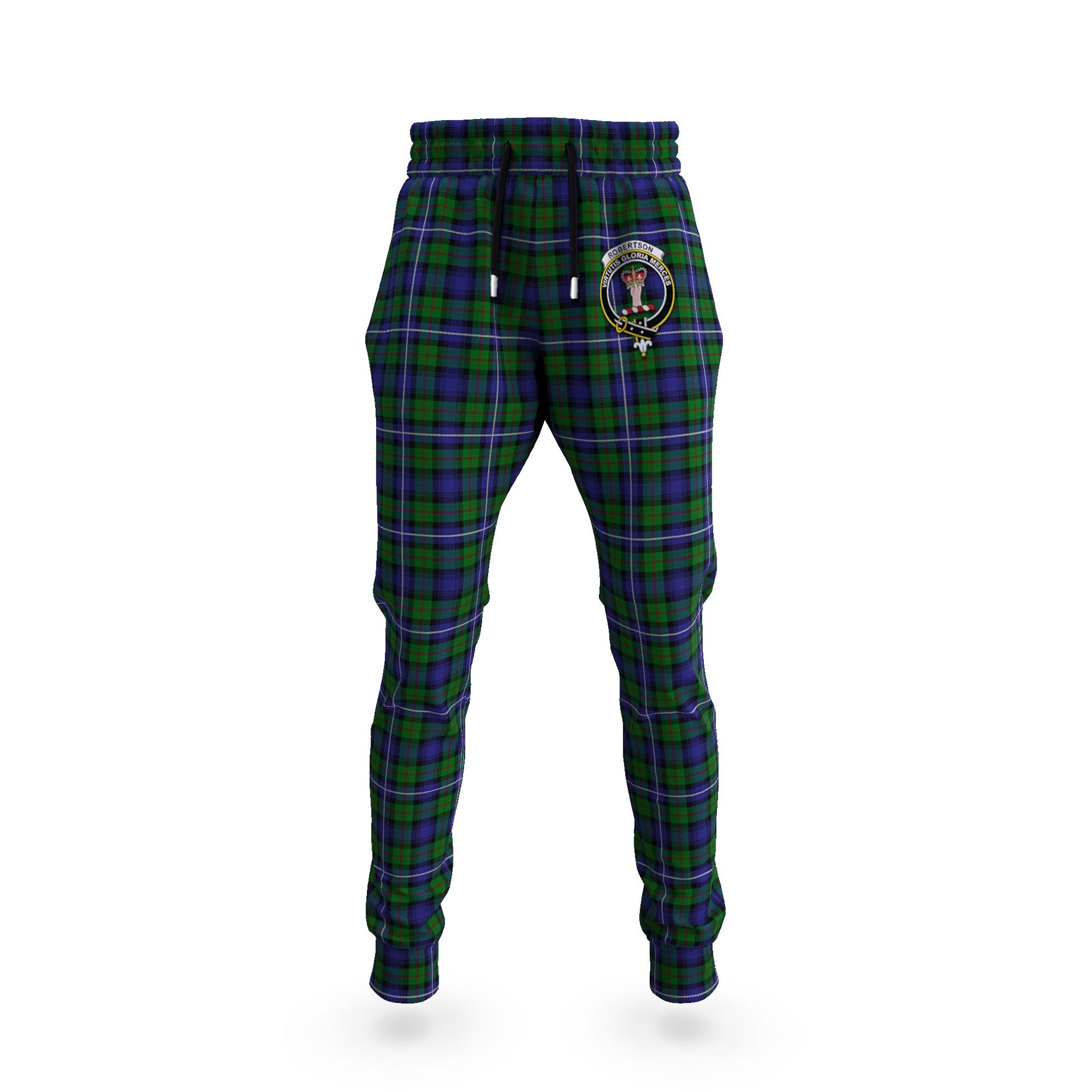 Robertson Hunting Tartan Joggers Pants with Family Crest 5XL - Tartan Vibes Clothing