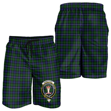 Robertson Hunting Tartan Mens Shorts with Family Crest