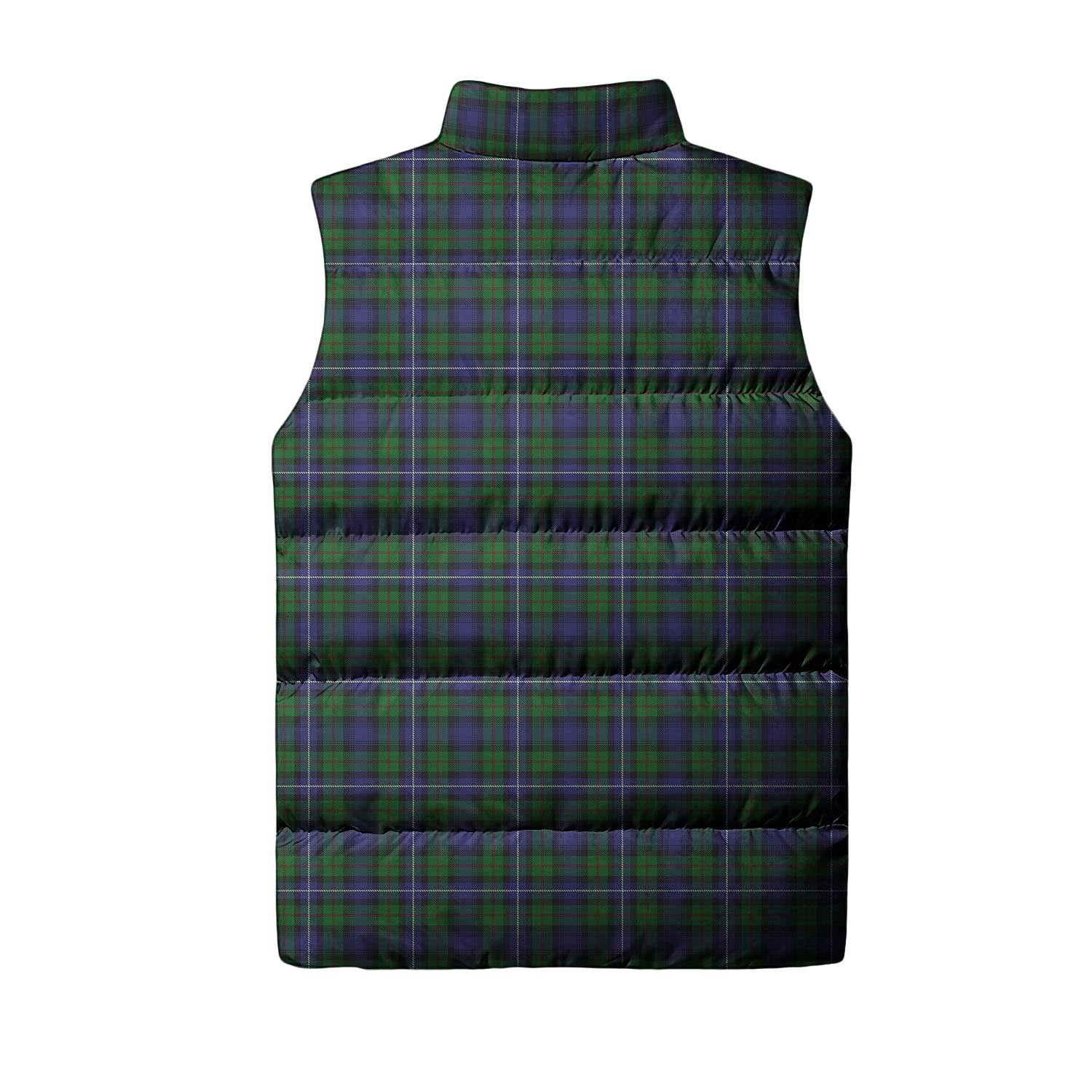 Robertson Hunting Tartan Sleeveless Puffer Jacket with Family Crest - Tartanvibesclothing