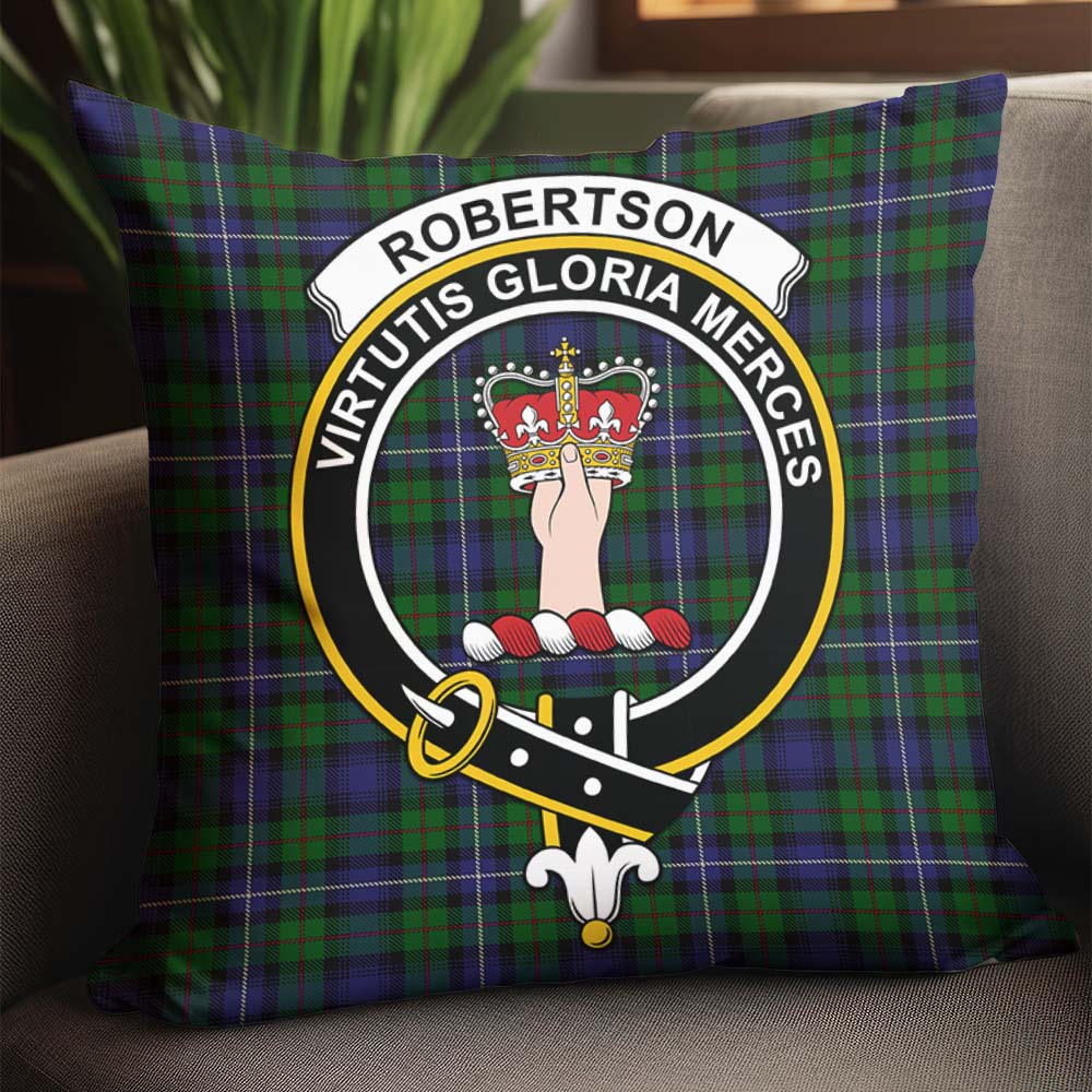 Robertson Hunting Tartan Pillow Cover with Family Crest - Tartanvibesclothing