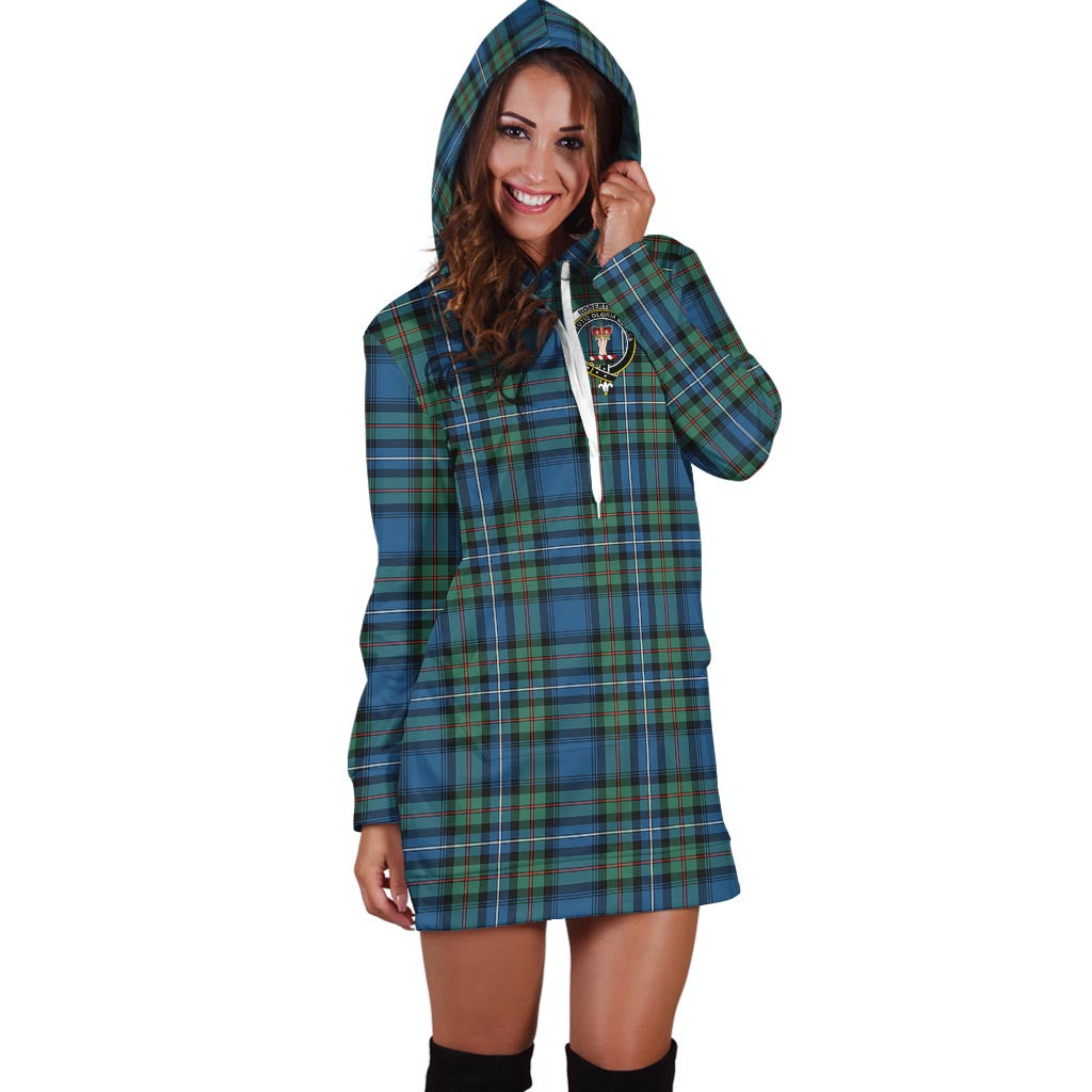 Robertson Hunting Ancient Tartan Hoodie Dress with Family Crest - Tartan Vibes Clothing