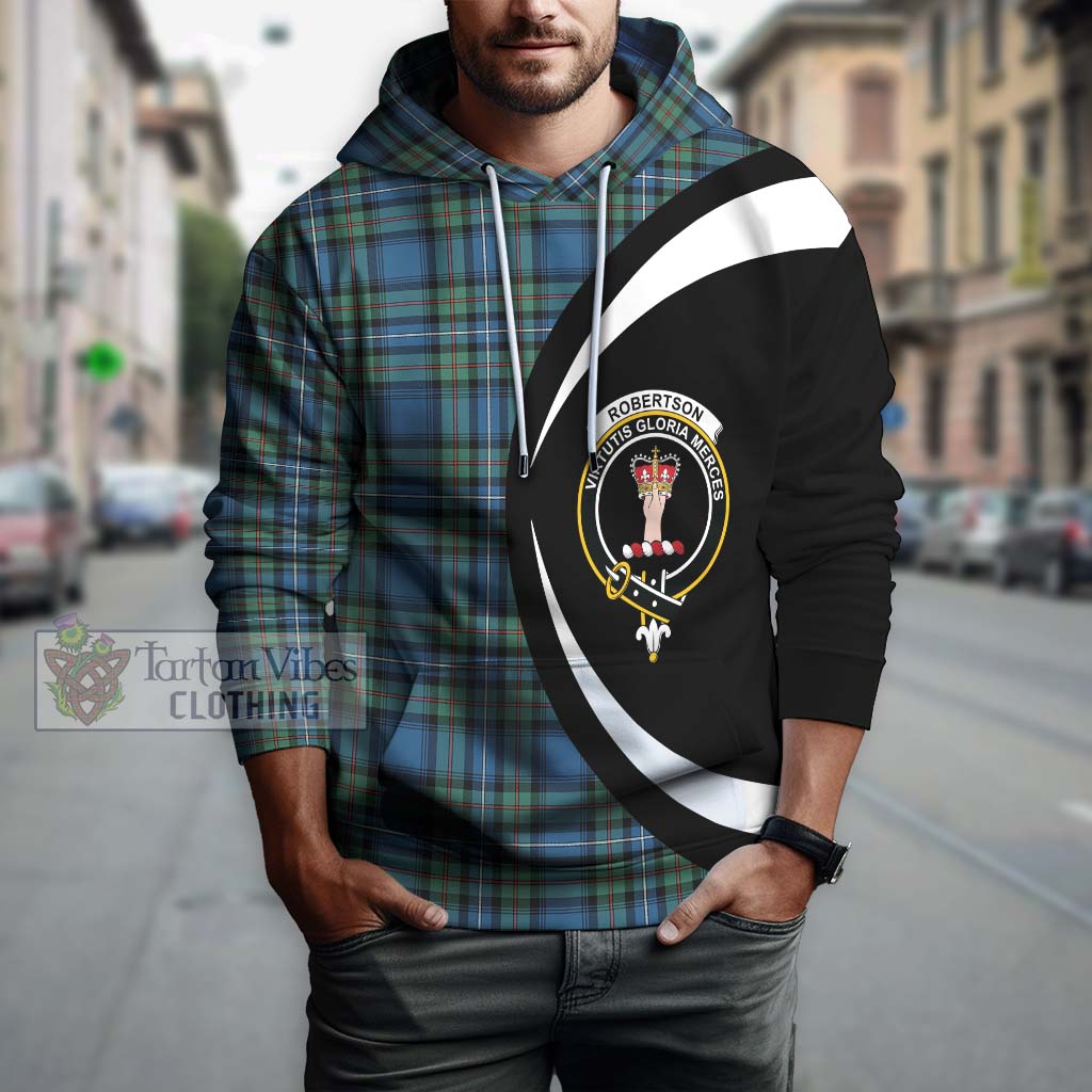 Robertson Hunting Ancient Tartan Hoodie with Family Crest Circle Style Zip Hoodie - Tartan Vibes Clothing