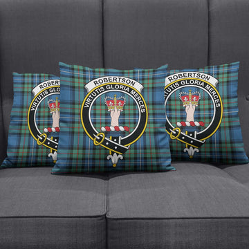 Robertson Hunting Ancient Tartan Pillow Cover with Family Crest