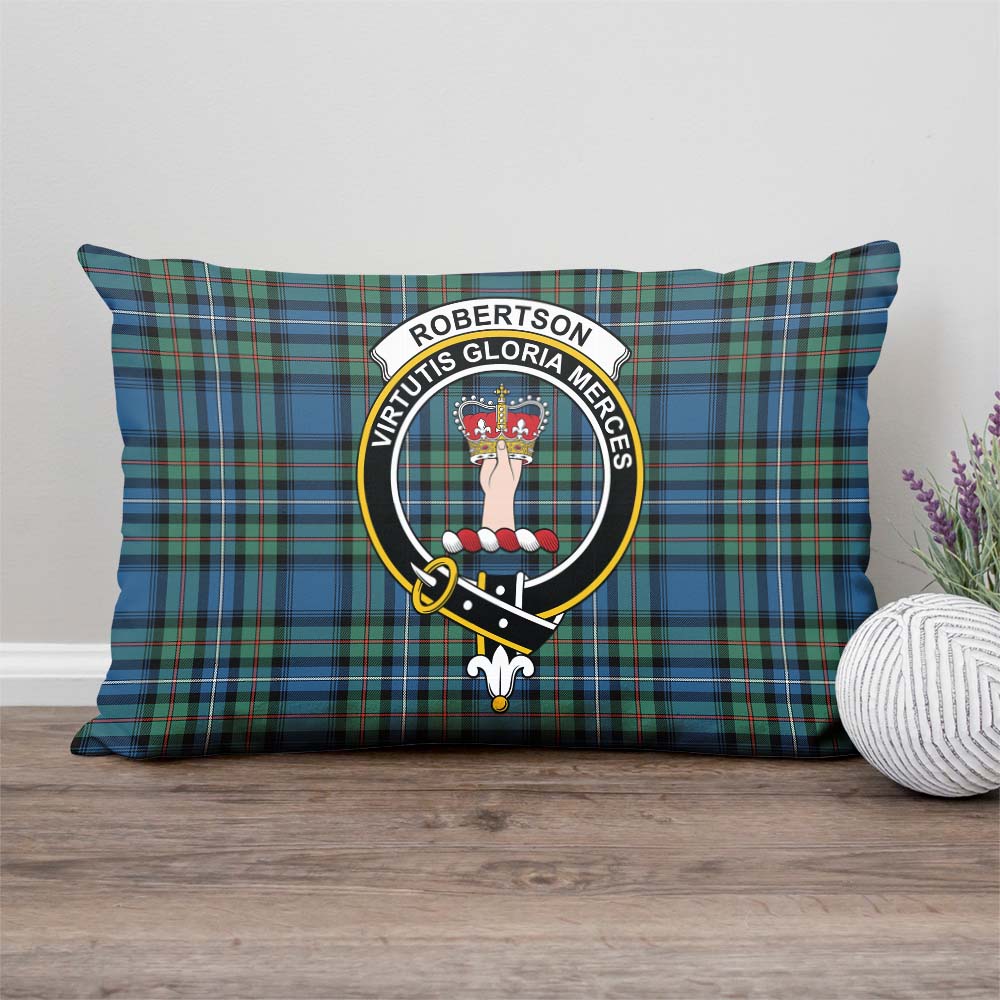 Robertson Hunting Ancient Tartan Pillow Cover with Family Crest Rectangle Pillow Cover - Tartanvibesclothing