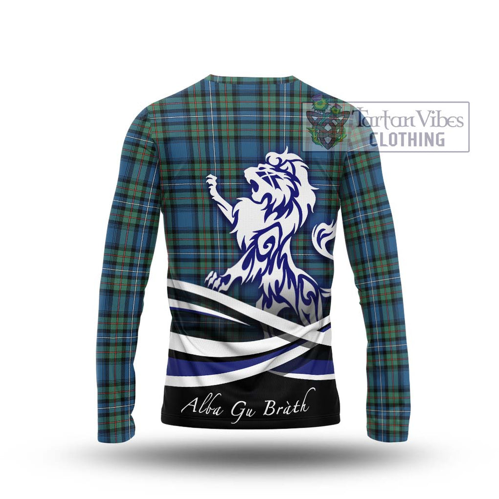 Robertson Hunting Ancient Tartan Long Sleeve T-Shirt with Alba Gu Brath Regal Lion Emblem - Tartanvibesclothing Shop