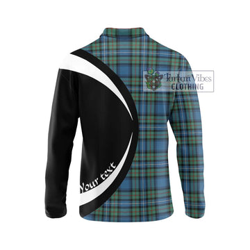 Robertson Hunting Ancient Tartan Long Sleeve Polo Shirt with Family Crest Circle Style