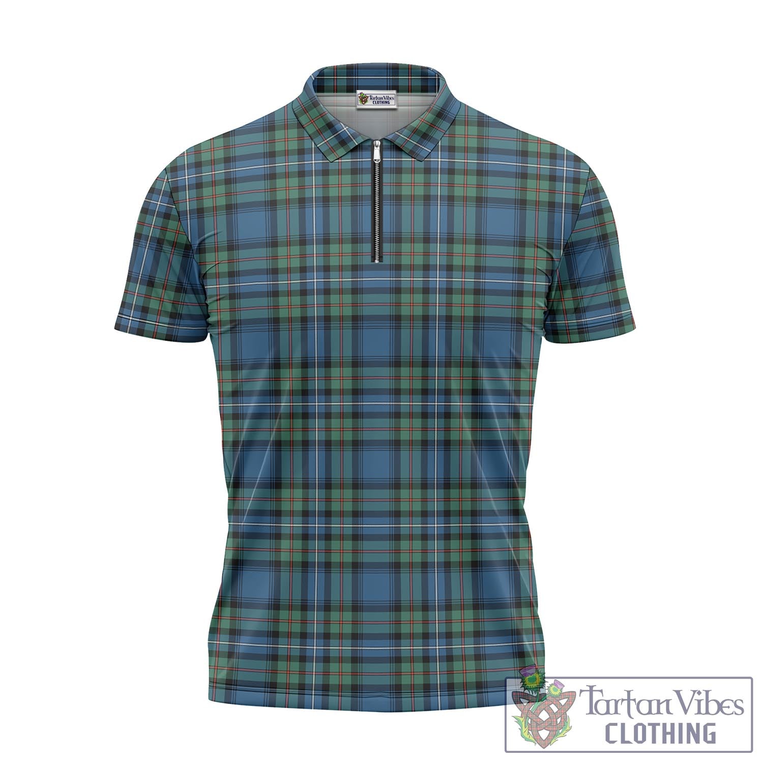 Tartan Vibes Clothing Robertson Hunting Ancient Tartan Zipper Polo Shirt