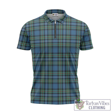 Robertson Hunting Ancient Tartan Zipper Polo Shirt