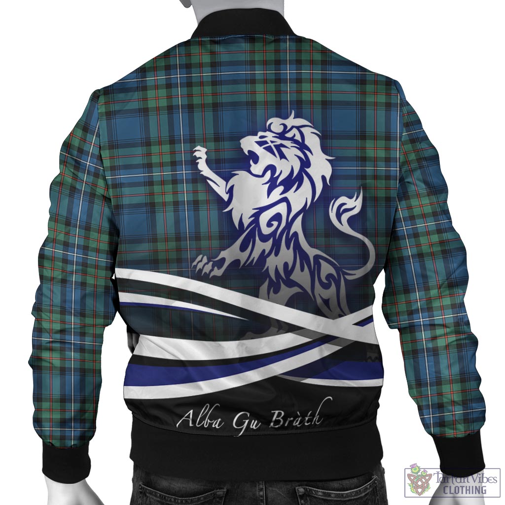 Tartan Vibes Clothing Robertson Hunting Ancient Tartan Bomber Jacket with Alba Gu Brath Regal Lion Emblem