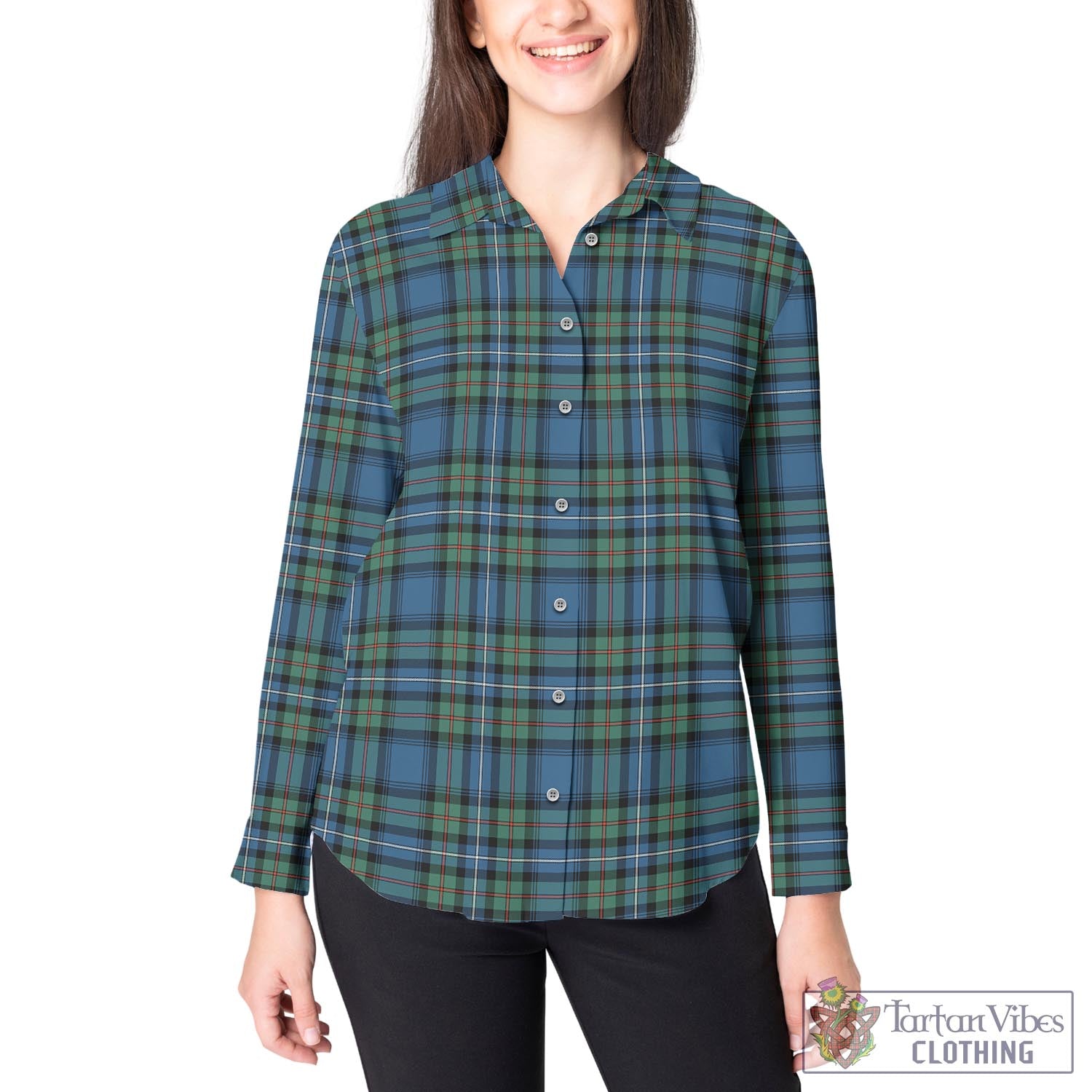 Robertson Hunting Ancient Tartan Womens Casual Shirt