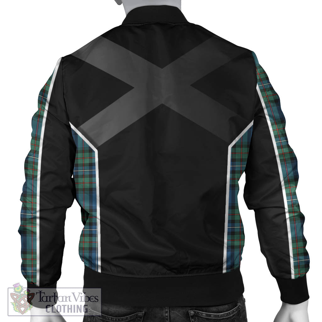 Tartan Vibes Clothing Robertson Hunting Ancient Tartan Bomber Jacket with Family Crest and Scottish Thistle Vibes Sport Style