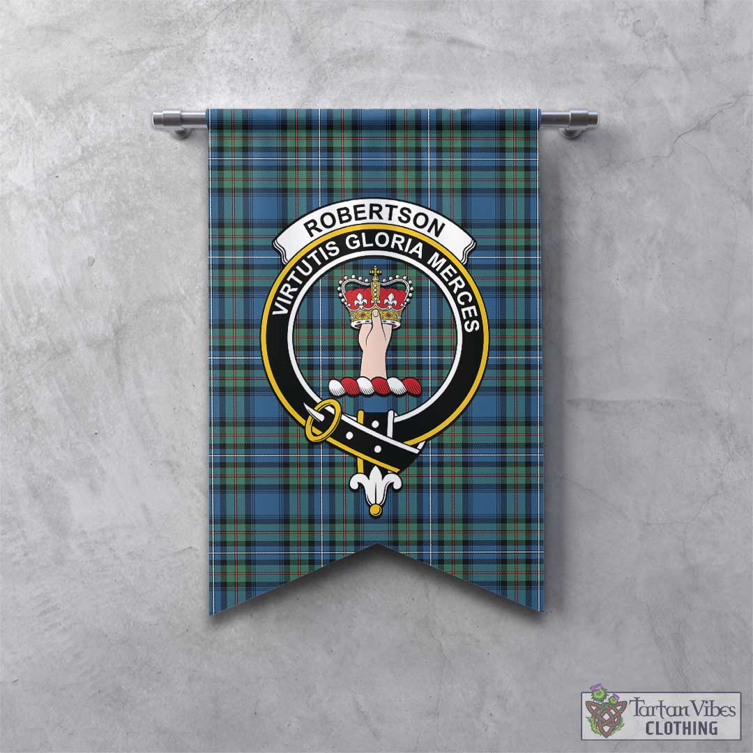 Tartan Vibes Clothing Robertson Hunting Ancient Tartan Gonfalon, Tartan Banner with Family Crest