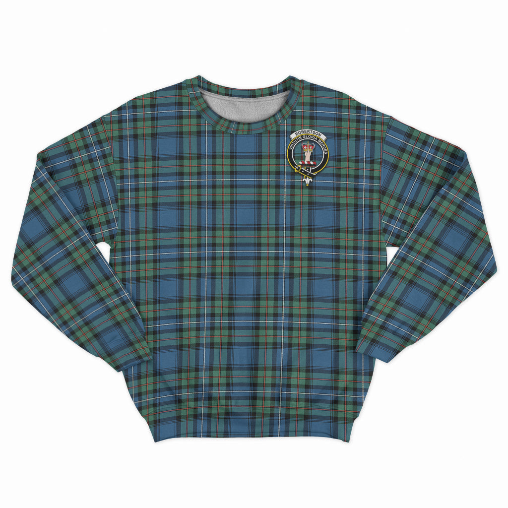 Robertson Hunting Ancient Tartan Sweatshirt with Family Crest - Tartan Vibes Clothing