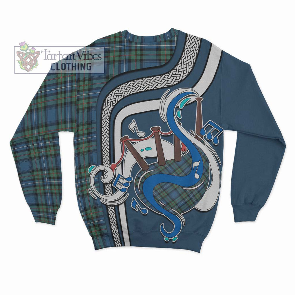 Tartan Vibes Clothing Robertson Hunting Ancient Tartan Sweatshirt with Epic Bagpipe Style