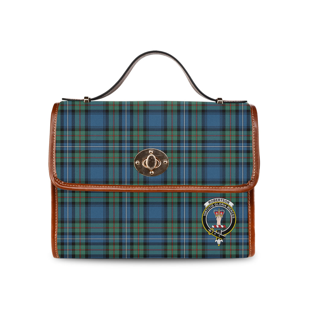 robertson-hunting-ancient-tartan-leather-strap-waterproof-canvas-bag-with-family-crest