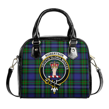 Robertson Hunting Modern Tartan Shoulder Handbags with Family Crest