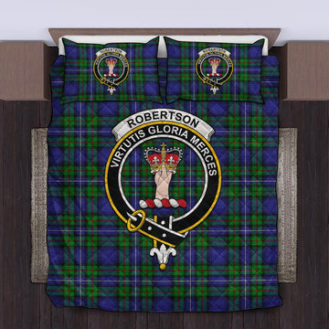 Robertson Hunting Modern Tartan Quilt Bed Set with Family Crest