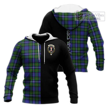 Robertson Hunting Modern Tartan Knitted Hoodie with Family Crest and Half Of Me Style