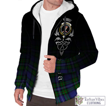 Robertson Hunting Modern Tartan Sherpa Hoodie Featuring Alba Gu Brath Family Crest Celtic Inspired