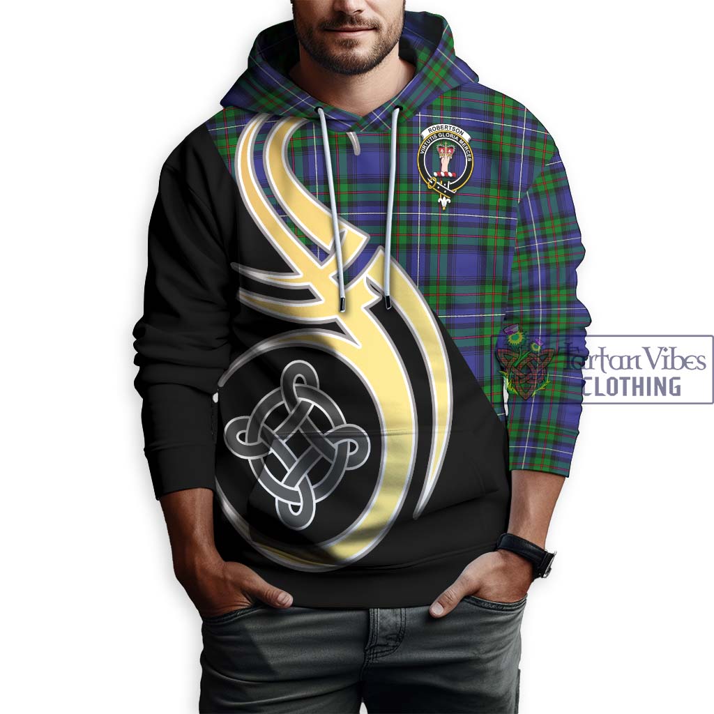 Robertson Hunting Modern Tartan Hoodie with Family Crest and Celtic Symbol Style Zip Hoodie - Tartan Vibes Clothing