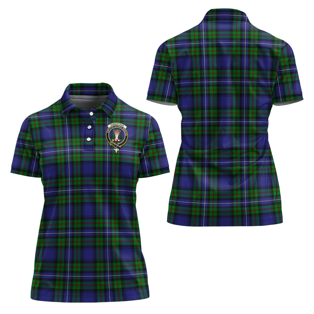 robertson-hunting-modern-tartan-polo-shirt-with-family-crest-for-women