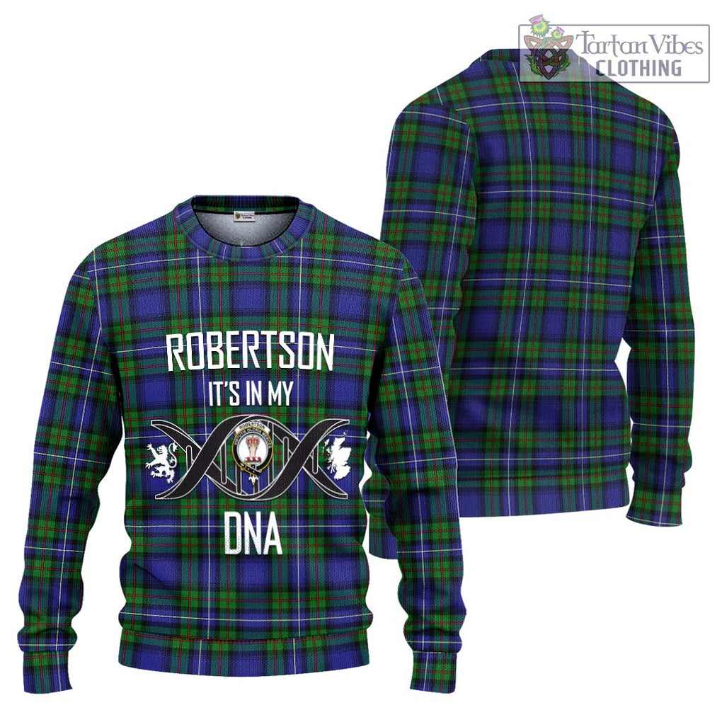 Robertson Hunting Modern Tartan Knitted Sweater with Family Crest DNA In Me Style Unisex - Tartanvibesclothing Shop