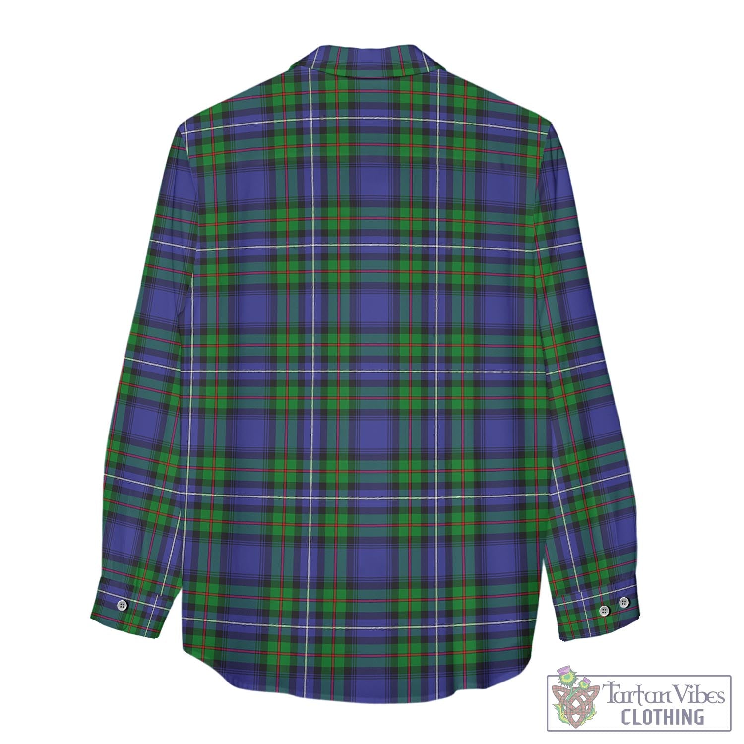 Tartan Vibes Clothing Robertson Hunting Modern Tartan Womens Casual Shirt with Family Crest