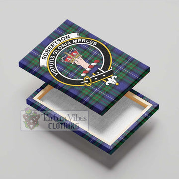 Robertson Hunting Modern Tartan Canvas Print Wall Art with Family Crest