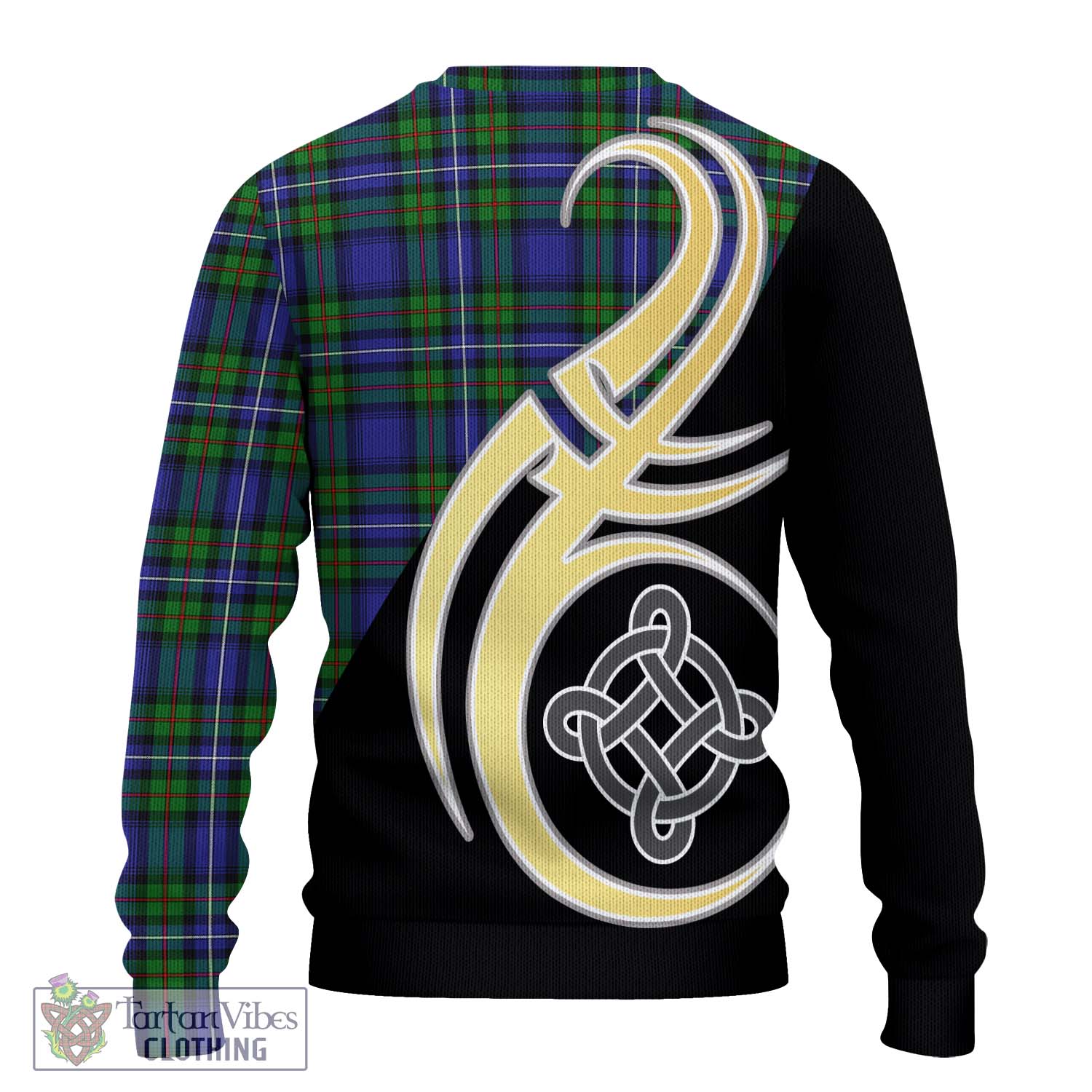 Robertson Hunting Modern Tartan Knitted Sweater with Family Crest and Celtic Symbol Style - Tartan Vibes Clothing