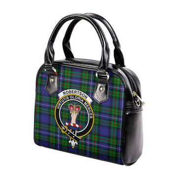 Robertson Hunting Modern Tartan Shoulder Handbags with Family Crest