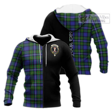 Robertson Hunting Modern Tartan Knitted Hoodie with Family Crest and Half Of Me Style