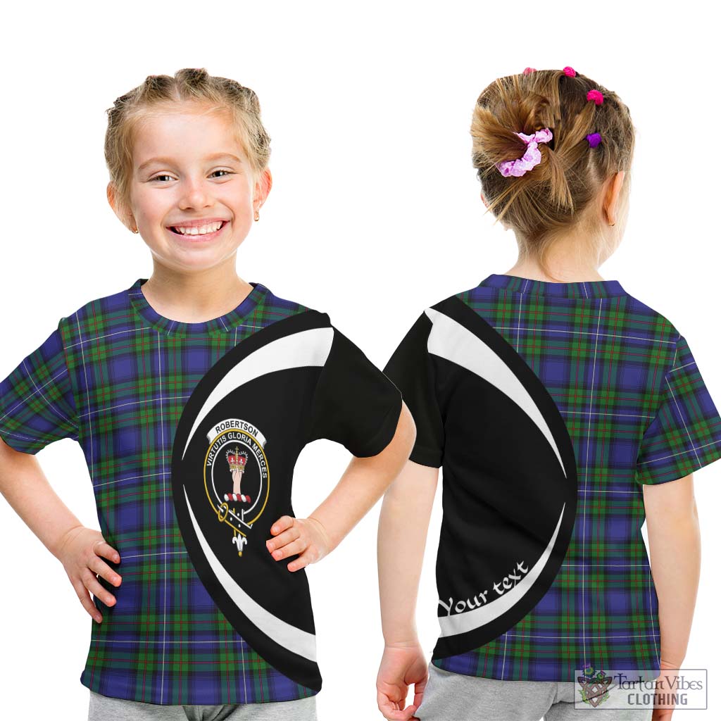 Robertson Hunting Modern Tartan Kid T-Shirt with Family Crest Circle Style - Tartan Vibes Clothing