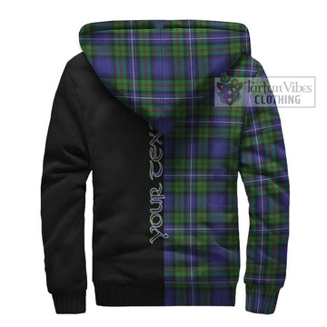 Robertson Hunting Modern Tartan Sherpa Hoodie with Family Crest and Half Of Me Style