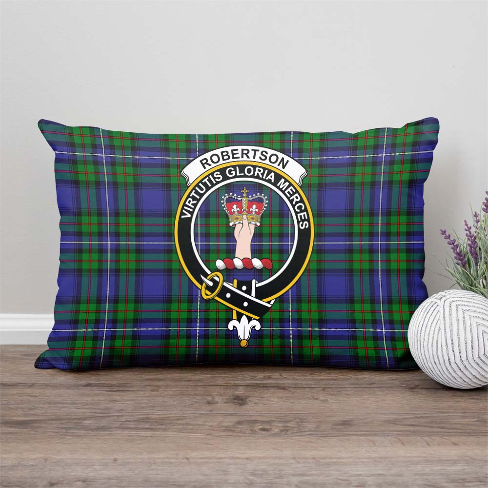 Robertson Hunting Modern Tartan Pillow Cover with Family Crest Rectangle Pillow Cover - Tartanvibesclothing