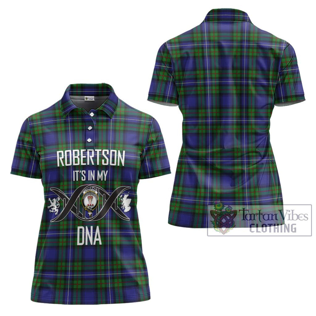 Robertson Hunting Modern Tartan Women's Polo Shirt with Family Crest DNA In Me Style - Tartanvibesclothing Shop