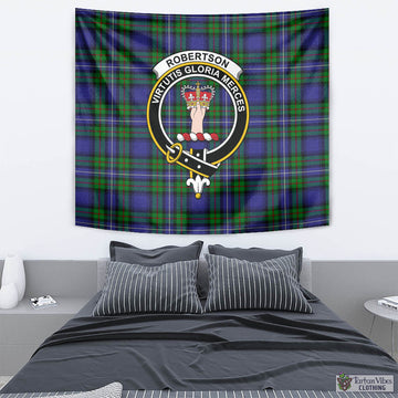 Robertson Hunting Modern Tartan Tapestry Wall Hanging and Home Decor for Room with Family Crest