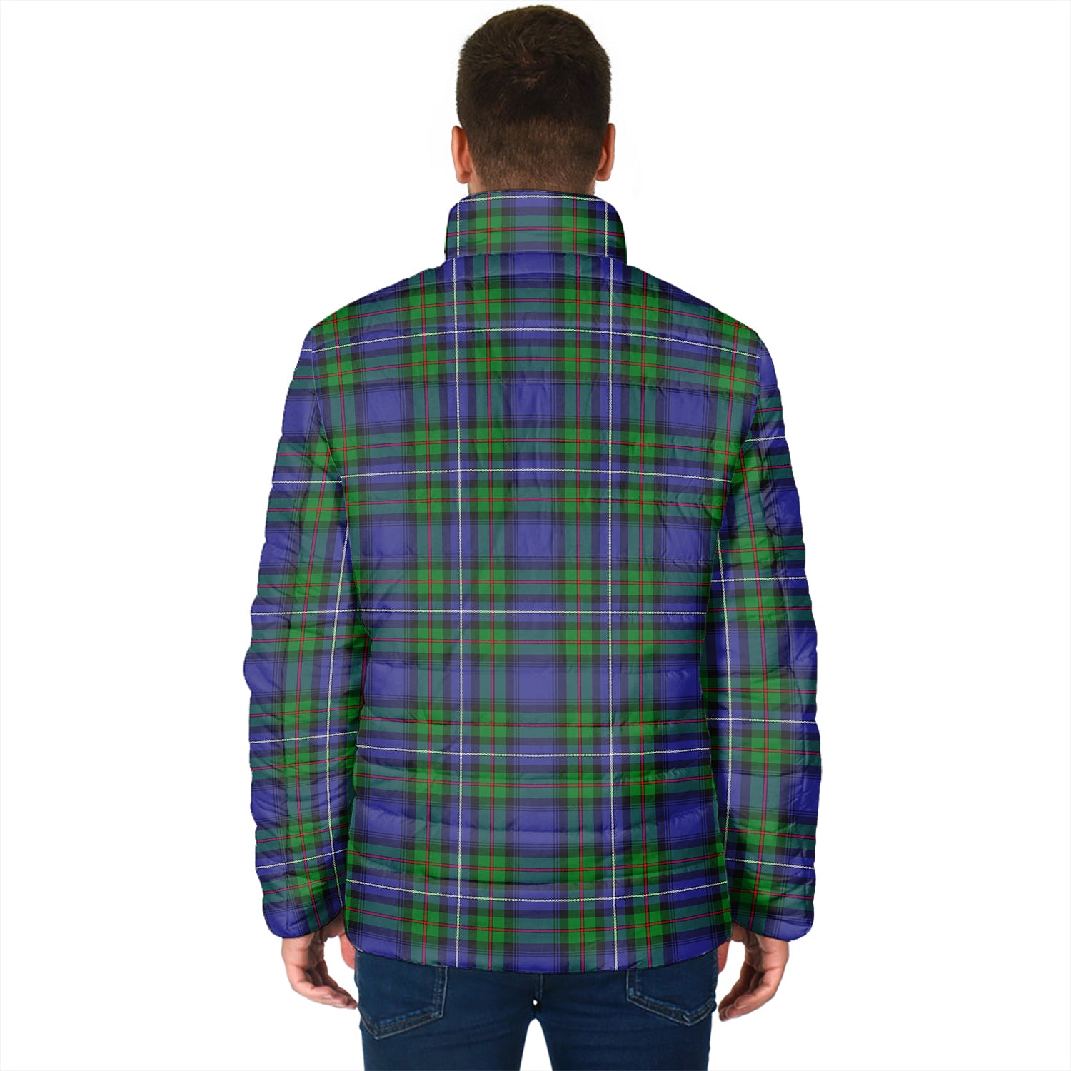 Robertson Hunting Modern Tartan Padded Jacket with Family Crest - Tartan Vibes Clothing