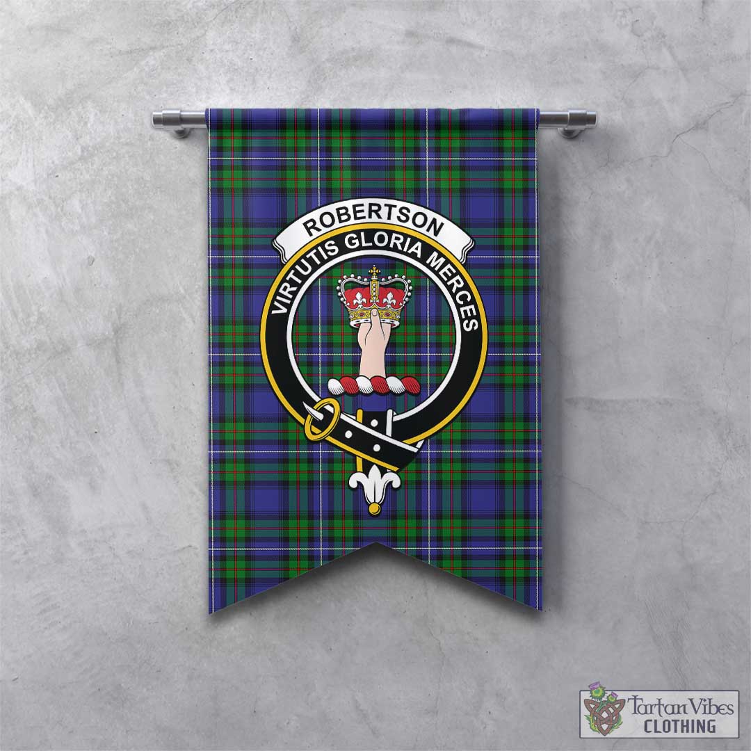 Tartan Vibes Clothing Robertson Hunting Modern Tartan Gonfalon, Tartan Banner with Family Crest