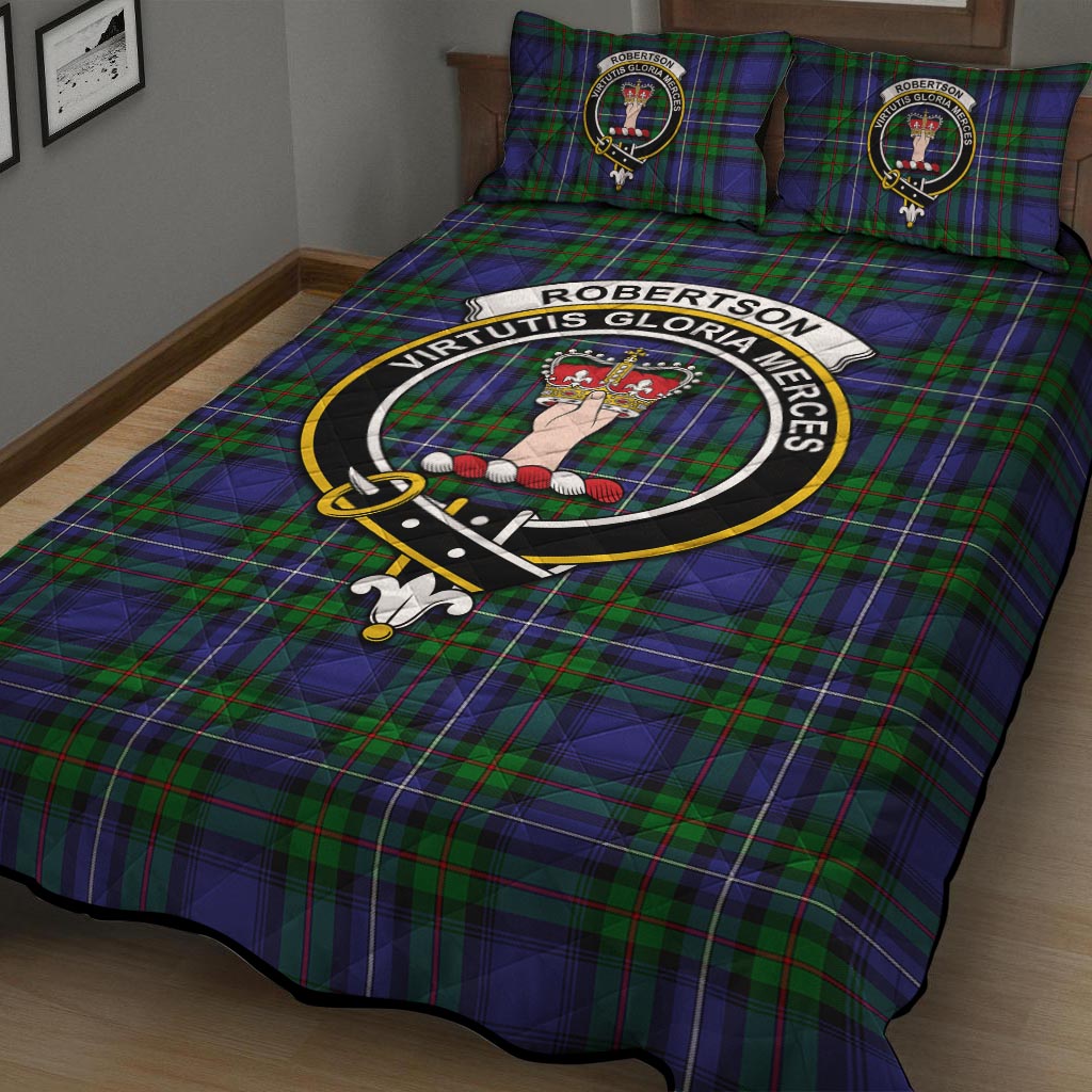 Robertson Hunting Modern Tartan Quilt Bed Set with Family Crest - Tartan Vibes Clothing