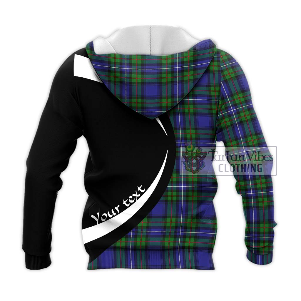 Robertson Hunting Modern Tartan Knitted Hoodie with Family Crest Circle Style - Tartan Vibes Clothing