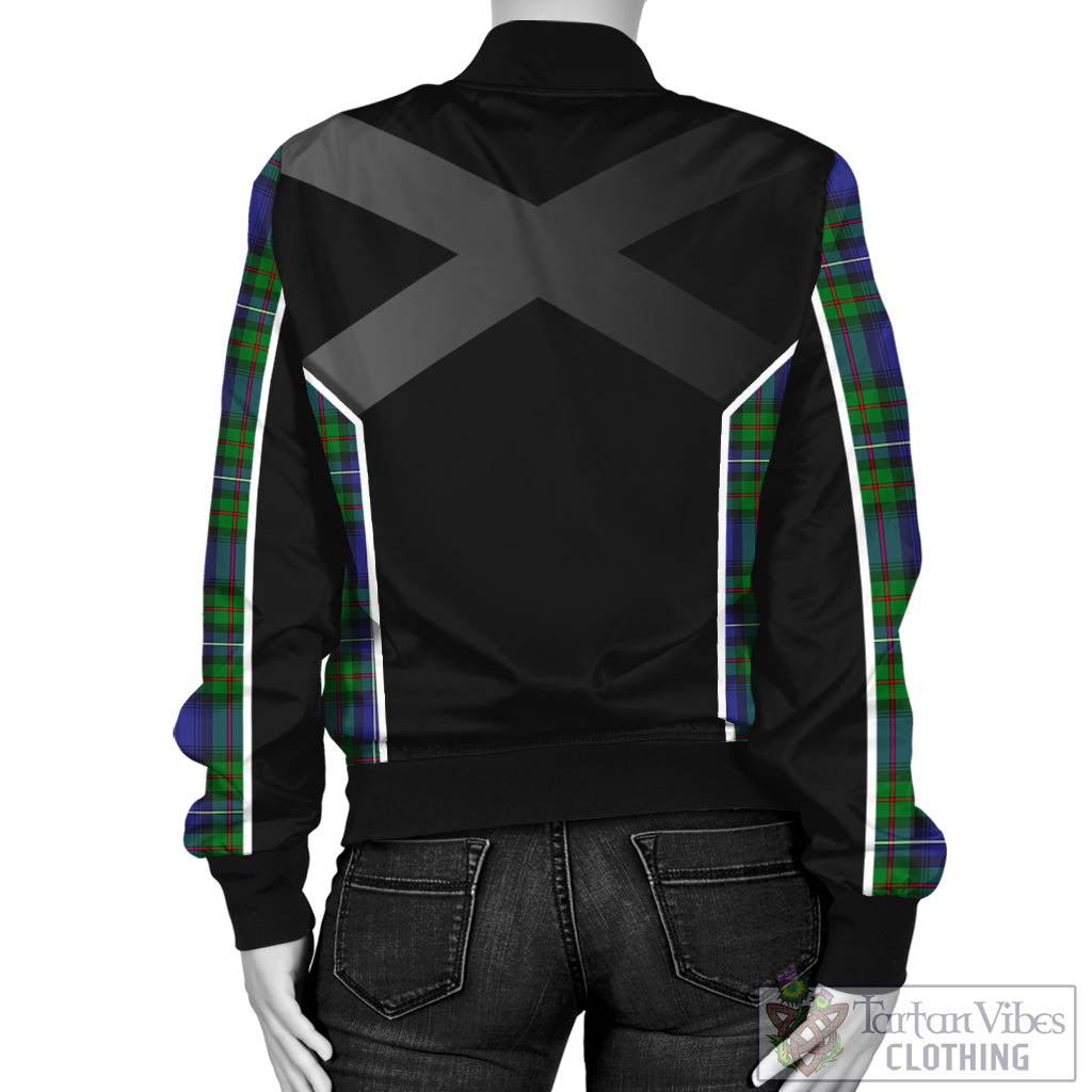 Tartan Vibes Clothing Robertson Hunting Modern Tartan Bomber Jacket with Family Crest and Scottish Thistle Vibes Sport Style