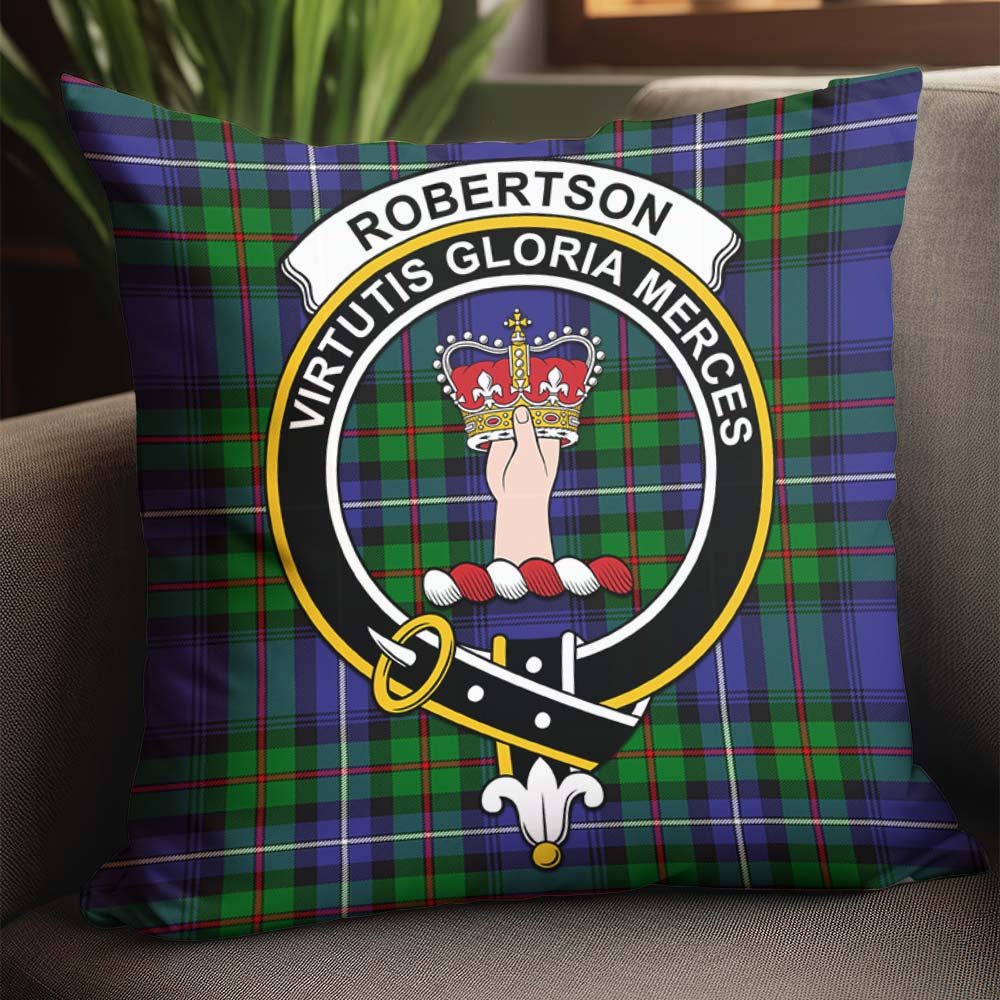 Robertson Hunting Modern Tartan Pillow Cover with Family Crest - Tartanvibesclothing