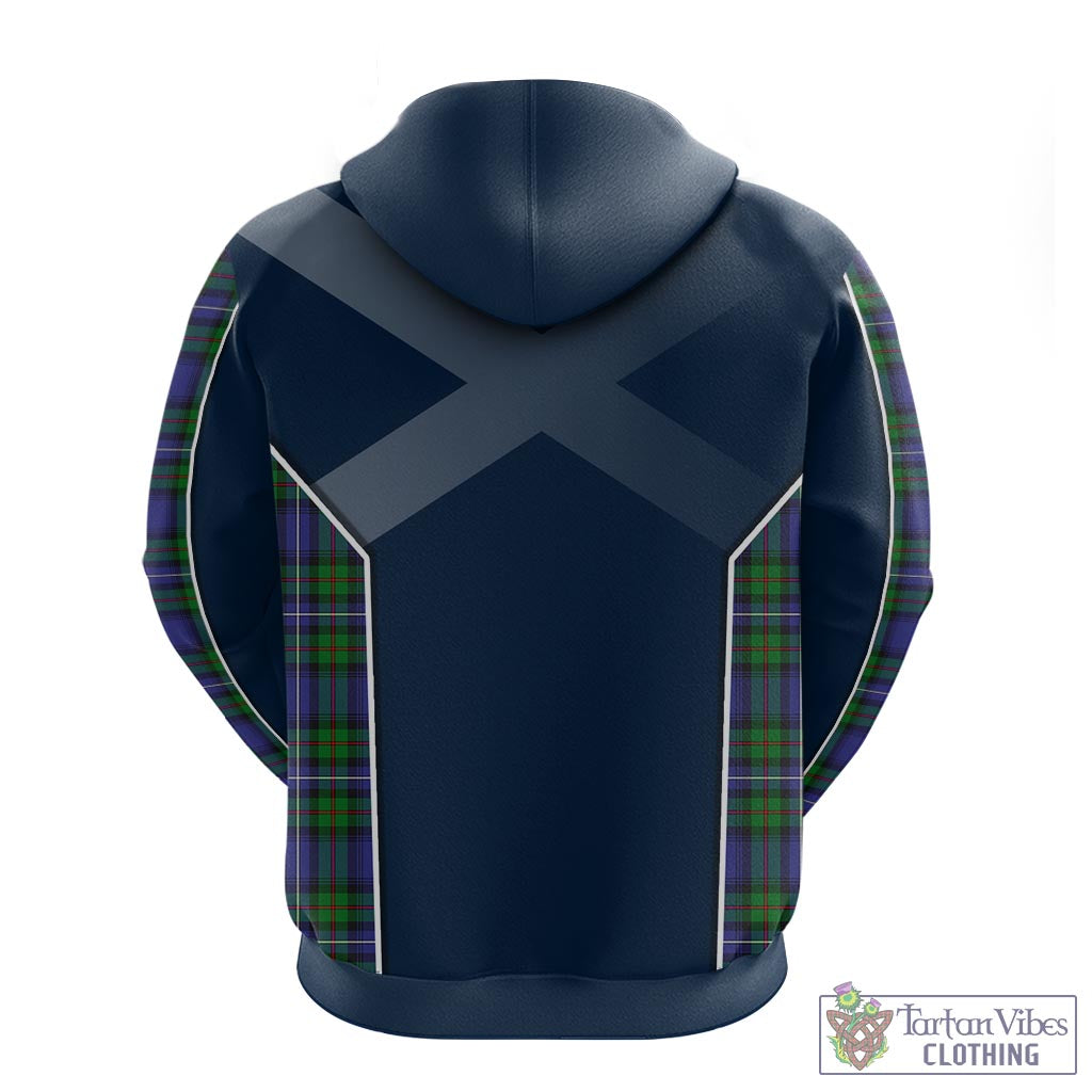 Tartan Vibes Clothing Robertson Hunting Modern Tartan Hoodie with Family Crest and Scottish Thistle Vibes Sport Style