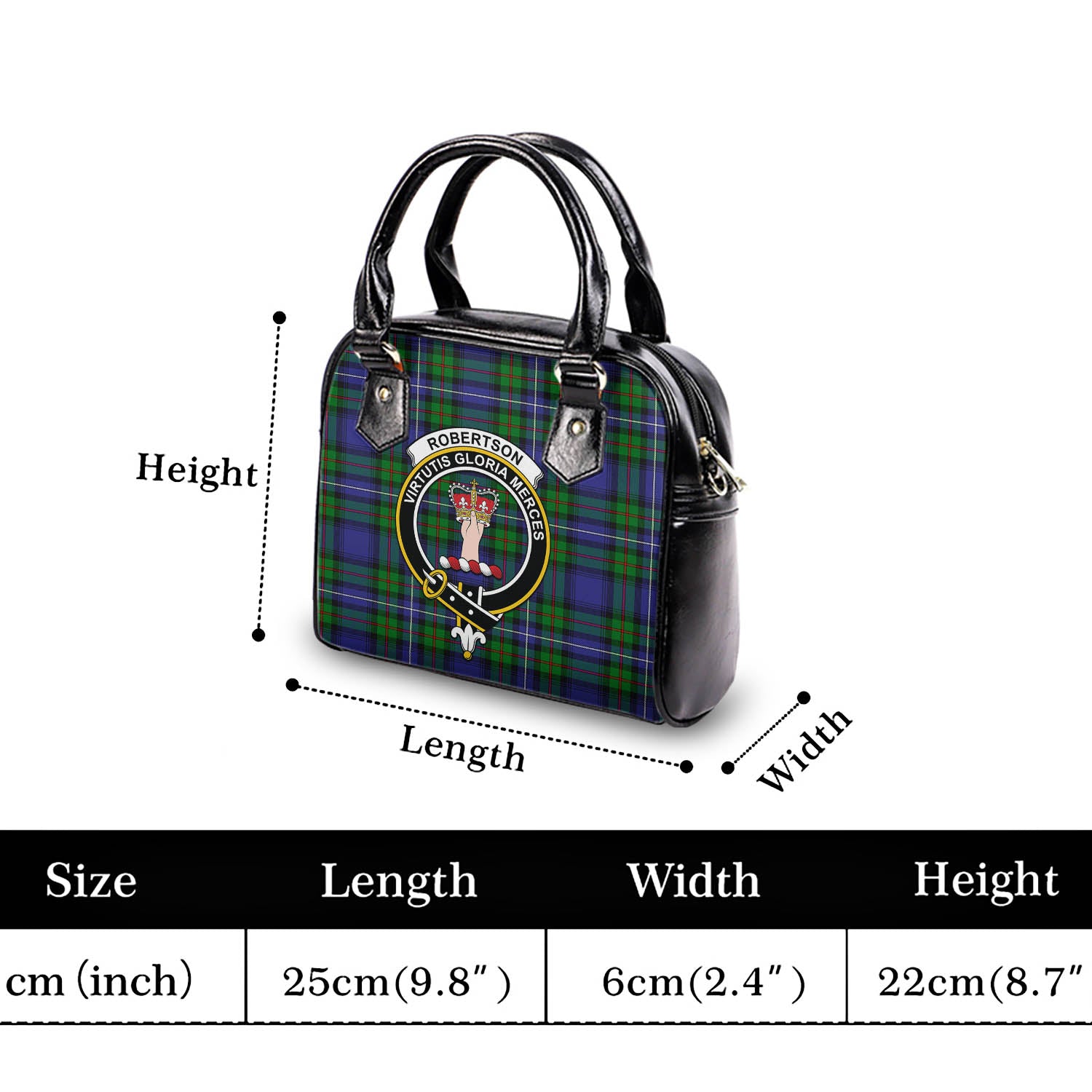 Robertson Hunting Modern Tartan Shoulder Handbags with Family Crest - Tartanvibesclothing