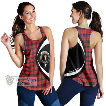 Robertson Modern Tartan Women's Racerback Tanks with Family Crest Circle Style