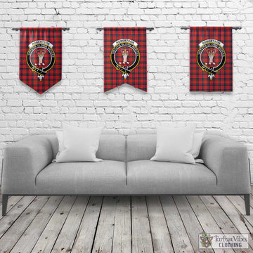 Robertson Modern Tartan Gonfalon, Tartan Banner with Family Crest