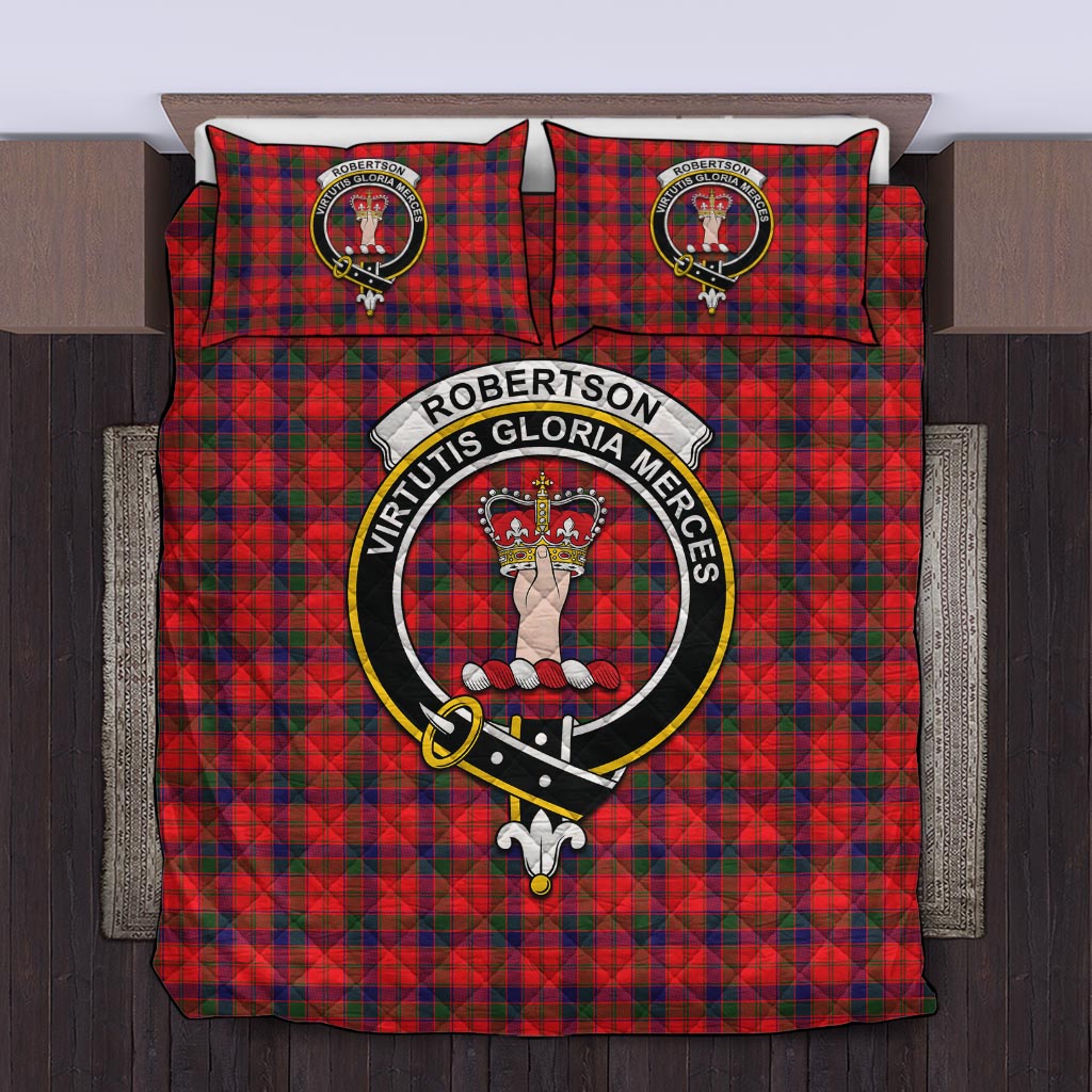 Robertson Modern Tartan Quilt Bed Set with Family Crest Twin - Tartan Vibes Clothing