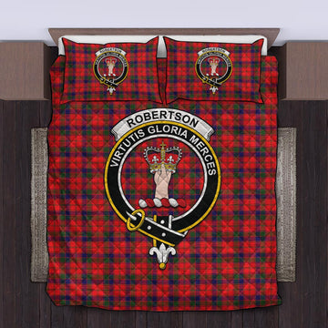 Robertson Modern Tartan Quilt Bed Set with Family Crest