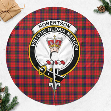 Robertson Modern Tartan Christmas Tree Skirt with Family Crest