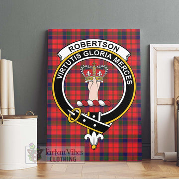 Robertson Modern Tartan Canvas Print Wall Art with Family Crest